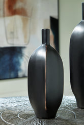 Luxury Living Gallery - Ashley Furniture - Rhaveney Vase - Vase (3/CS) / Black - A2000550