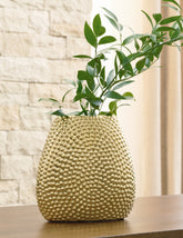Luxury Living Gallery - Ashley Furniture - Efim Vase - Vase / Gold Finish - A2000575