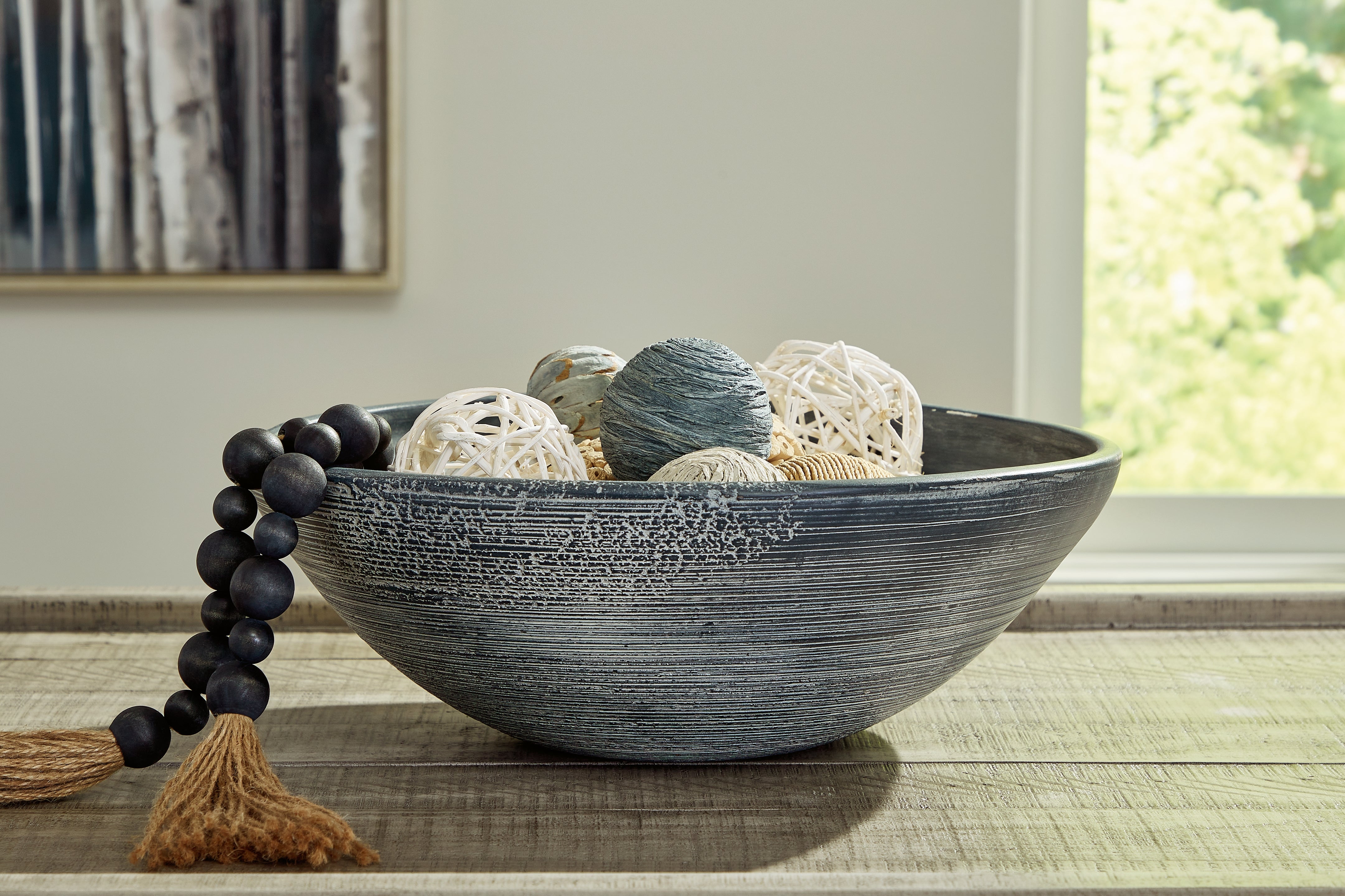 Luxury Living Gallery - Ashley Furniture - Meadie Bowl - Bowl / Distressed Black - A2000792