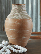 Luxury Living Gallery - Ashley Furniture - Reclove Vase - Vase / Distressed White - A2000642