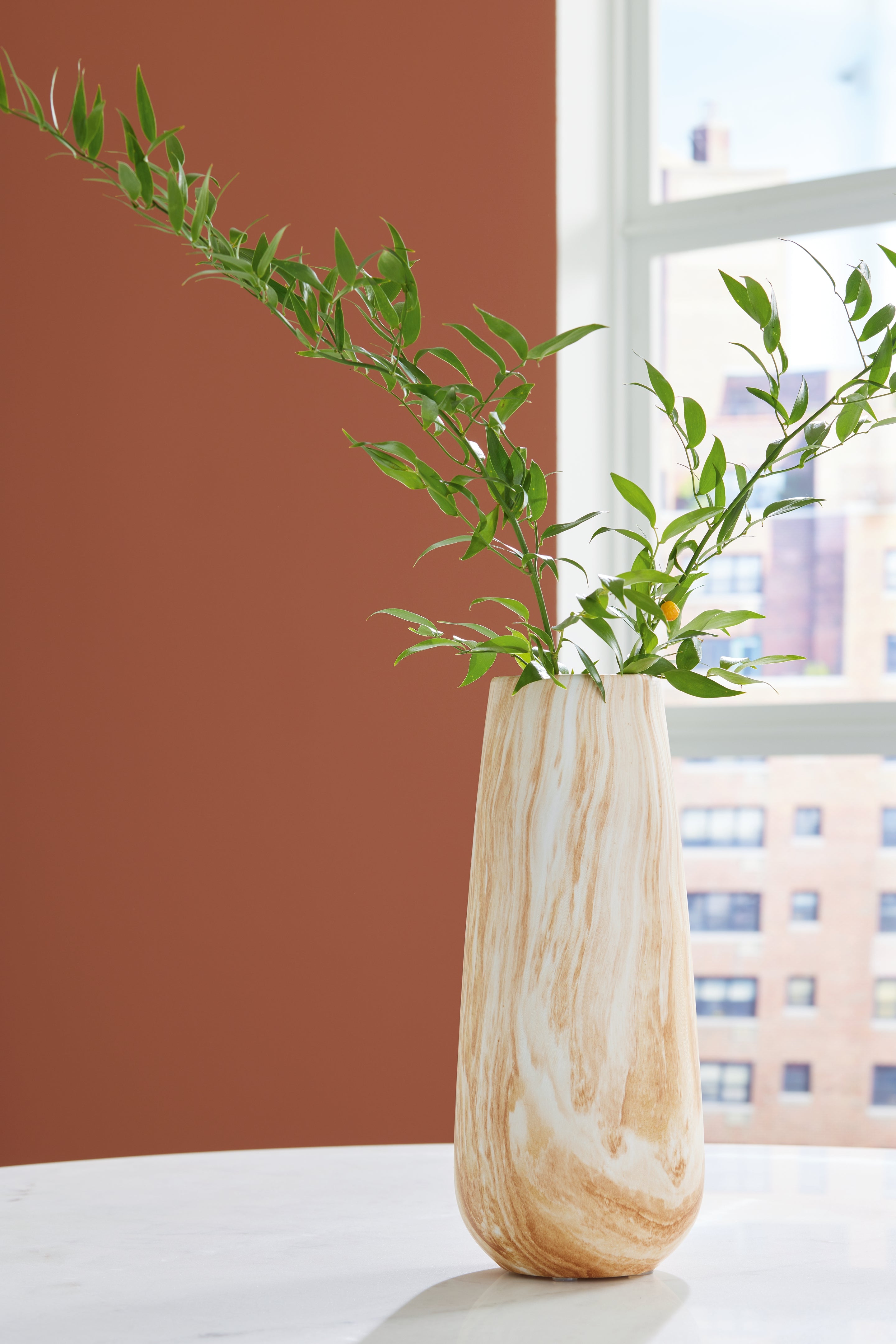 Luxury Living Gallery - Ashley Furniture - Cammen Vase - Vase / Tan/White - A2000647