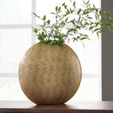 Luxury Living Gallery - Ashley Furniture - Iansboro Vase - Vase / Antique Gold Finish - A2000697
