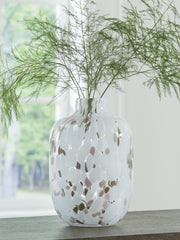 Luxury Living Gallery - Ashley Furniture - Keelton Vase - Vase / White/Taupe/Pink - A2000759