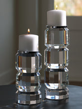 Luxury Living Gallery - Ashley Furniture - Brentley Candle Holder - Candle Holder Set (Set of 2) / Clear/Silver Finish - A2000770