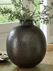 Luxury Living Gallery - Ashley Furniture - Woody Vase - Vase / Pewter/Gold Finish - A2000845
