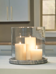 Luxury Living Gallery - Ashley Furniture - Saskia Candle Holder - Candle Holder / Clear/Black - A2000846