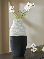 Luxury Living Gallery - Ashley Furniture - Girtha Vase - Vase / Antique White/Black - A2000877