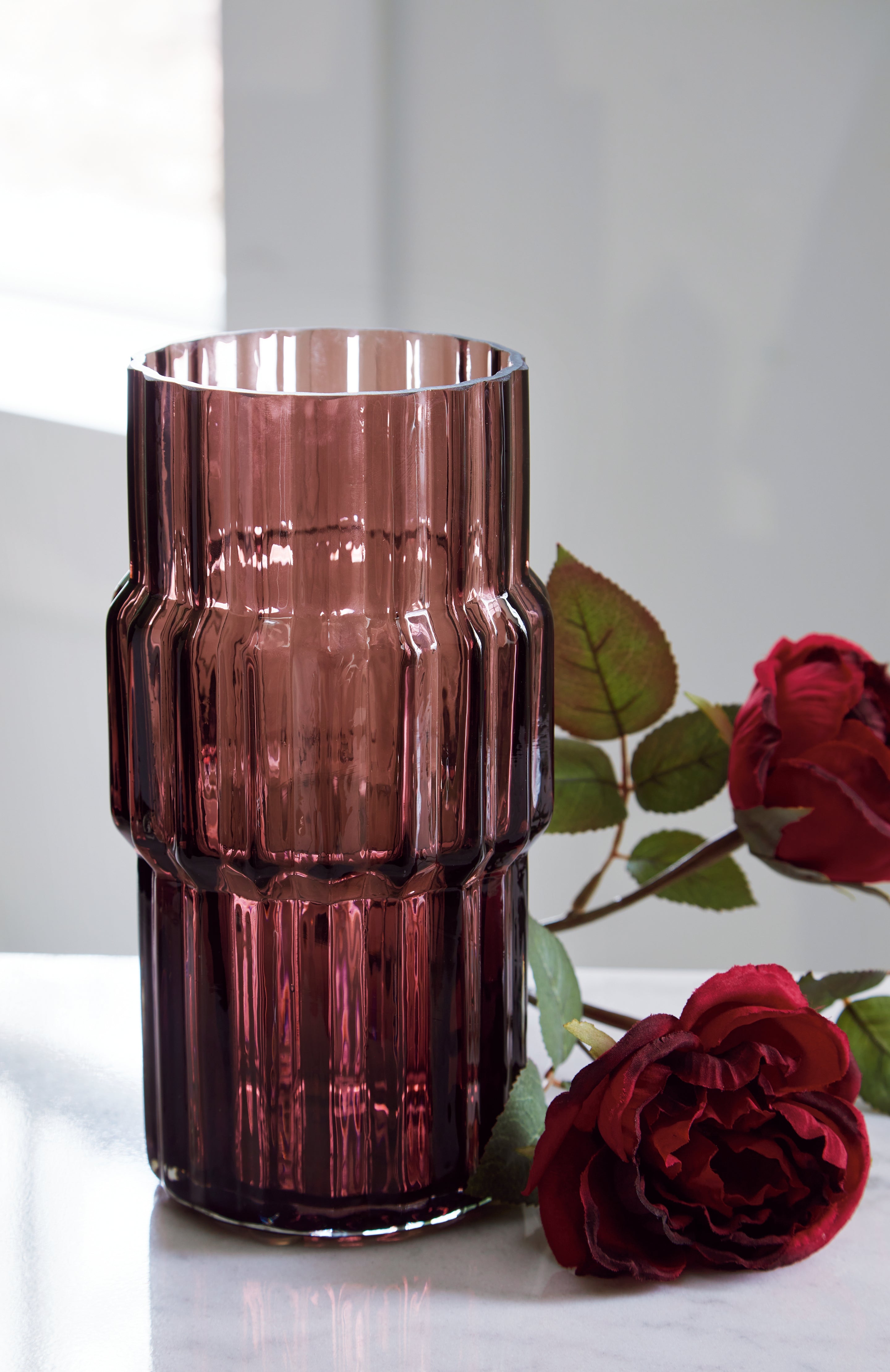 Luxury Living Gallery - Ashley Furniture - Dorlow Vase - Vase / Mauve - A2900025V