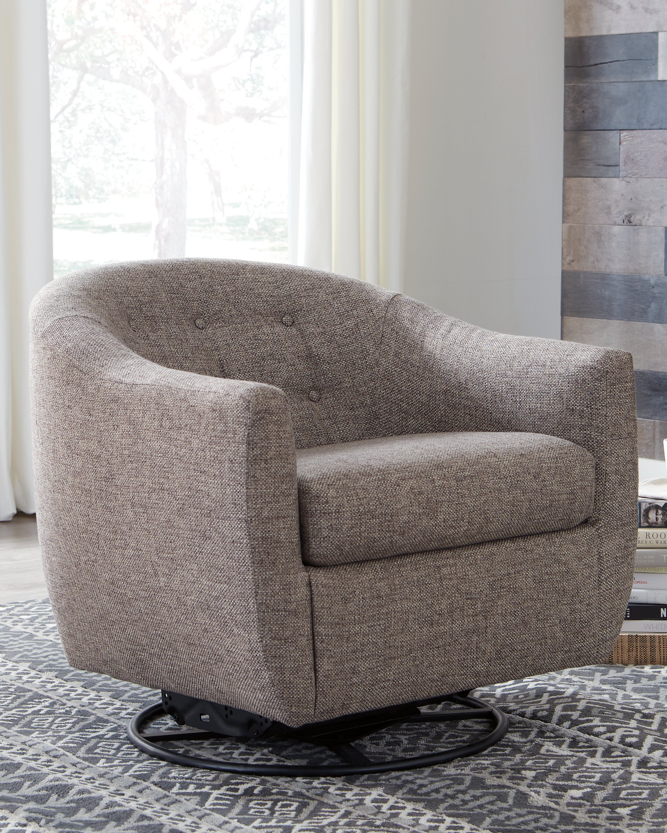 Luxury Living Gallery - Ashley Furniture - Upshur Accent Chair - Swivel Glider Accent Chair / Taupe - A3000003