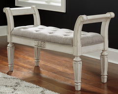 Luxury Living Gallery - Ashley Furniture - Realyn Accent Bench - Accent Bench / Antique White / 46"W x 16"D x 26"H - A3000157