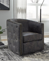 Luxury Living Gallery - Ashley Furniture - Brentlow Swivel Accent Chair - Swivel Accent Chair / Granite - A3000741