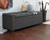 Luxury Living Gallery - Ashley Furniture - Cortwell Storage Bench - Storage Bench / Gray / 54"W x 18"D x 18"H - A3000224