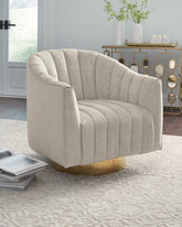 Luxury Living Gallery - Ashley Furniture - Penzlin Accent Chair - Swivel Accent Chair / Pearl - A3000241