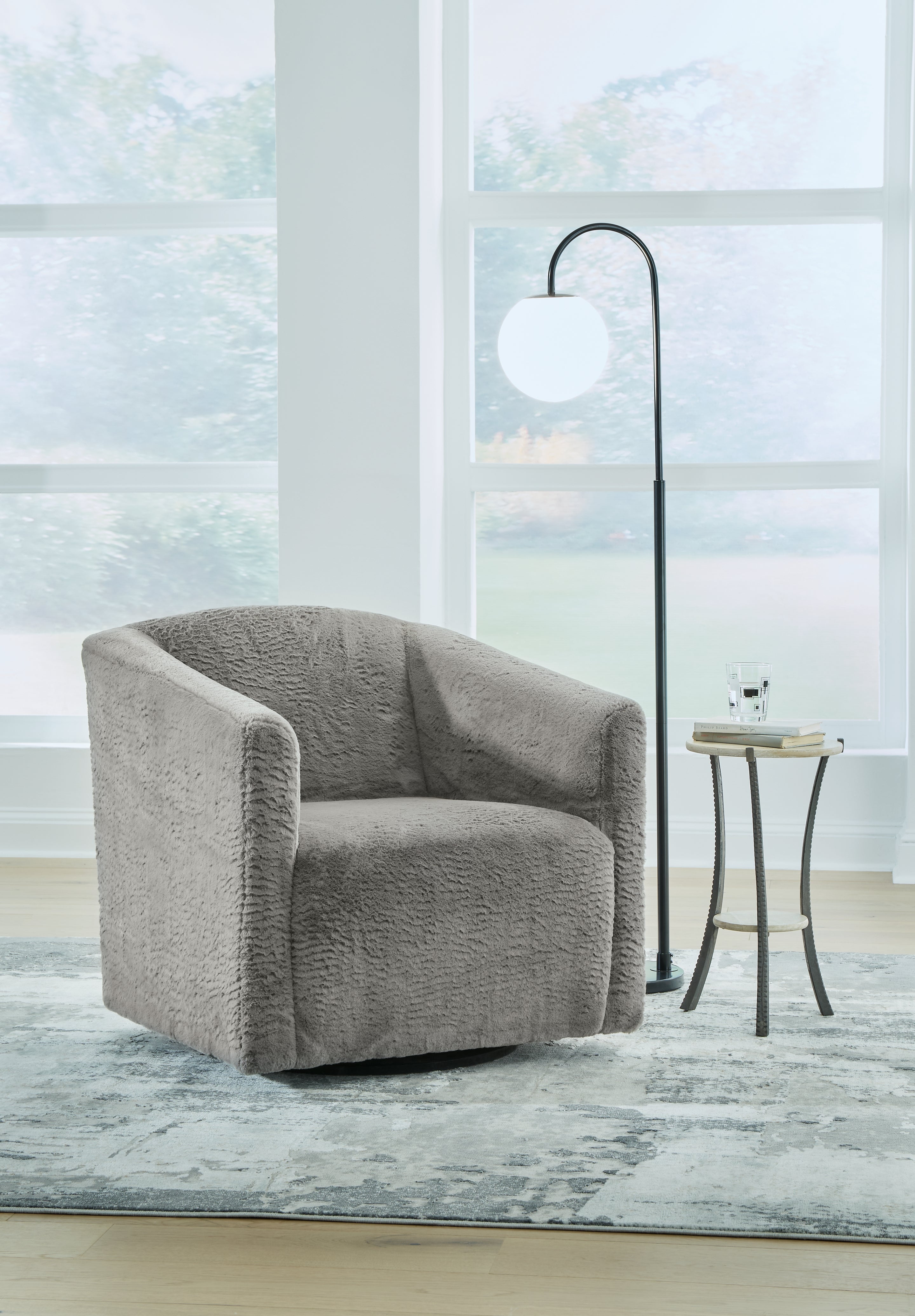 Luxury Living Gallery - Ashley Furniture - Bramner Accent Chair - Swivel Accent Chair / Charcoal - A3000330