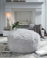 Luxury Living Gallery - Ashley Furniture - Galice Living Room - Oversized Accent Ottoman / Light Gray - A3000333