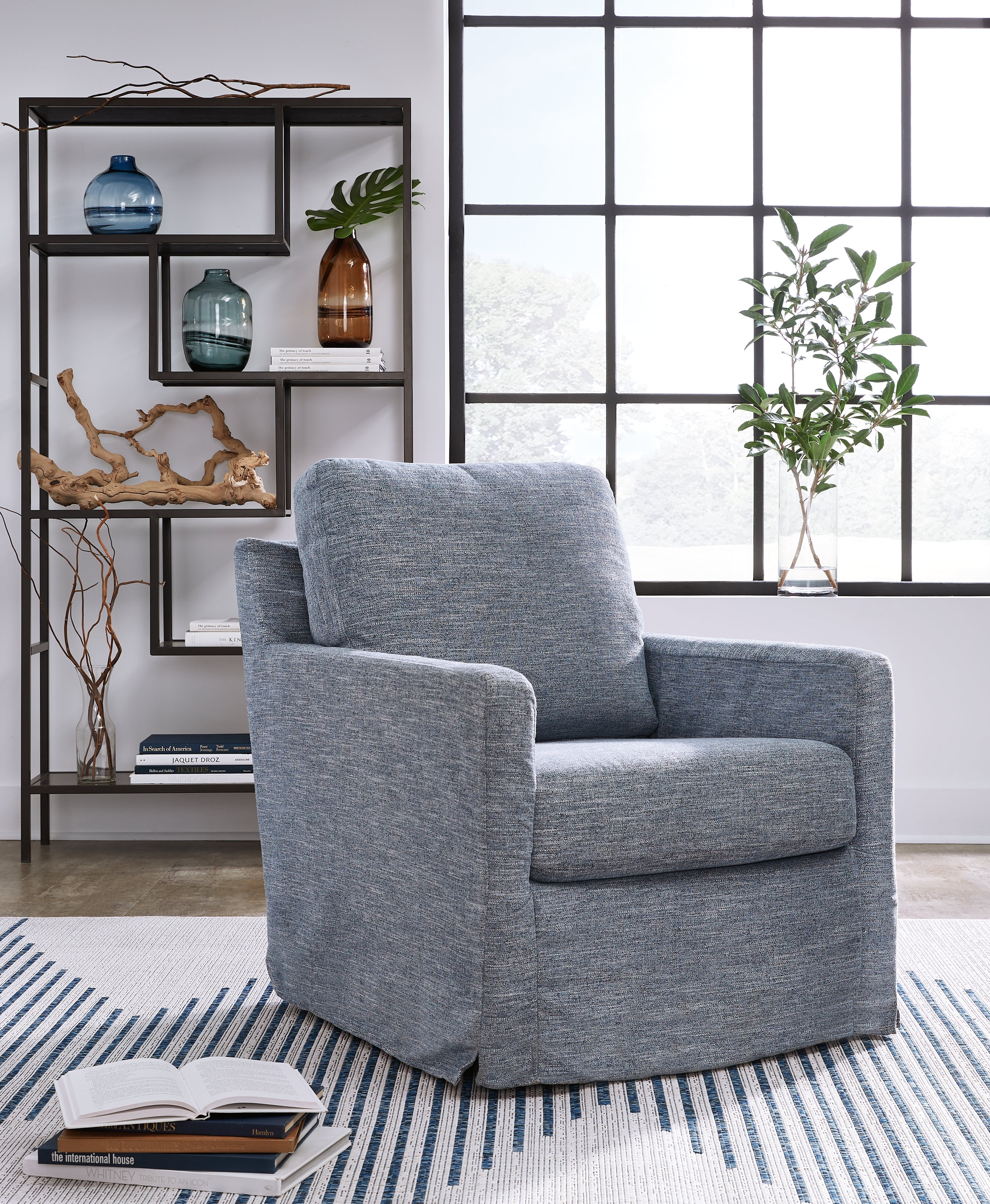 Luxury Living Gallery - Ashley Furniture - Nenana Next-Gen Nuvella Swivel Glider Accent Chair - Swivel Glider Accent Chair / Stone - A3000644