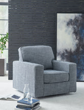 Luxury Living Gallery - Ashley Furniture - Olwenburg Swivel Accent Chair - Swivel Accent Chair / Denim - A3000652