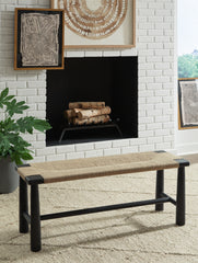 Luxury Living Gallery - Ashley Furniture - Acerman Accent Bench - Accent Bench / Black/Natural / 48"W x 16"D x 18"H - A3000684