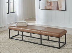 Luxury Living Gallery - Ashley Furniture - Joston Accent Bench - Accent Bench / Caramel / 71"W x 19"D x 16"H - A3000693