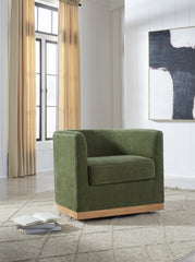 Luxury Living Gallery - Ashley Furniture - Jersonlow Swivel Accent Chair - Swivel Accent Chair / Forest Green - A3000696