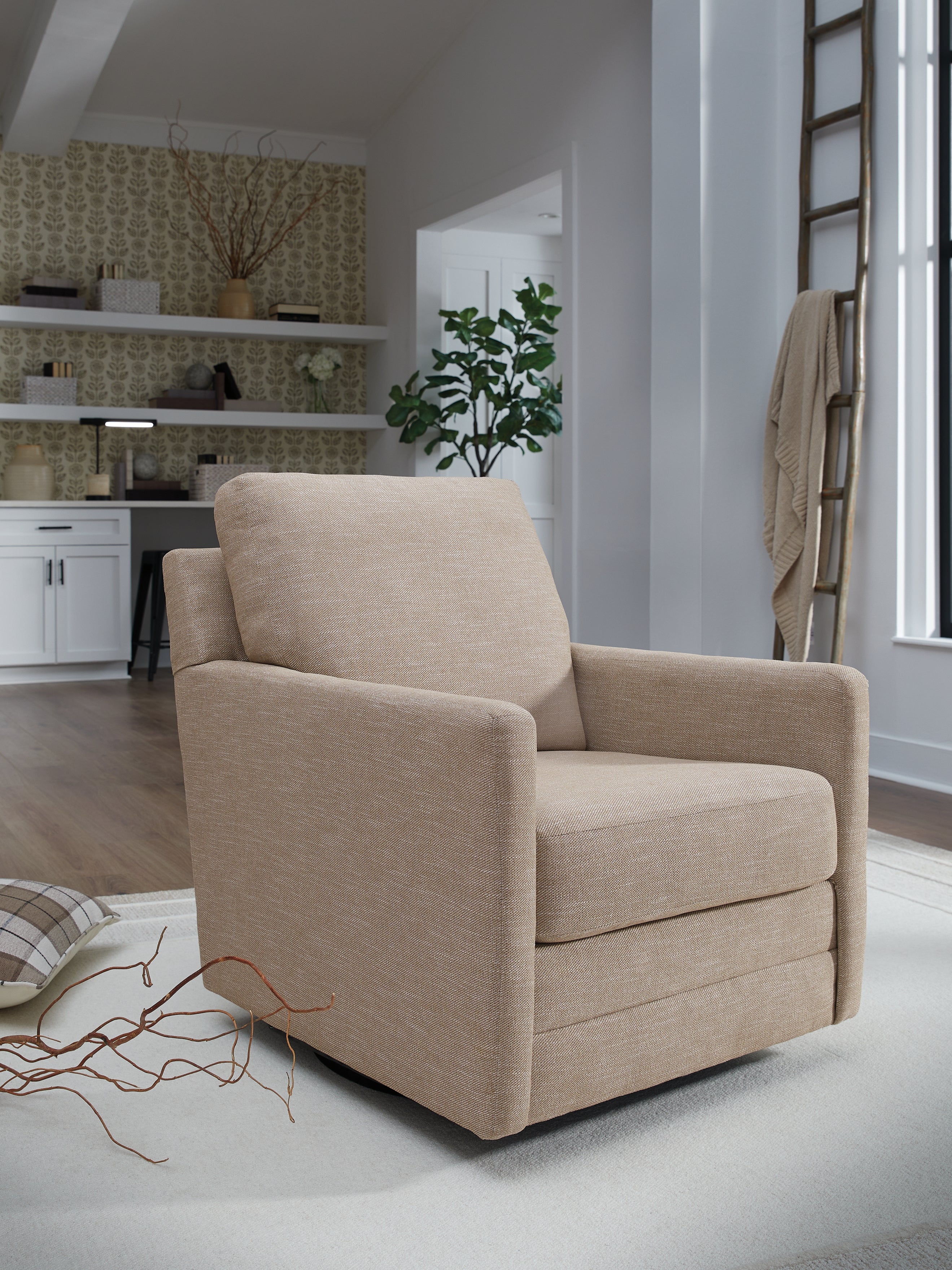 Luxury Living Gallery - Ashley Furniture - Freybourne Next-Gen Nuvella Swivel Accent Chair - Swivel Accent Chair / Pewter - A3000737