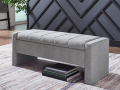 Luxury Living Gallery - Ashley Furniture - Akselman Storage Bench - Storage Bench / Gray / 50"W x 19"D x 19"H - A3000744