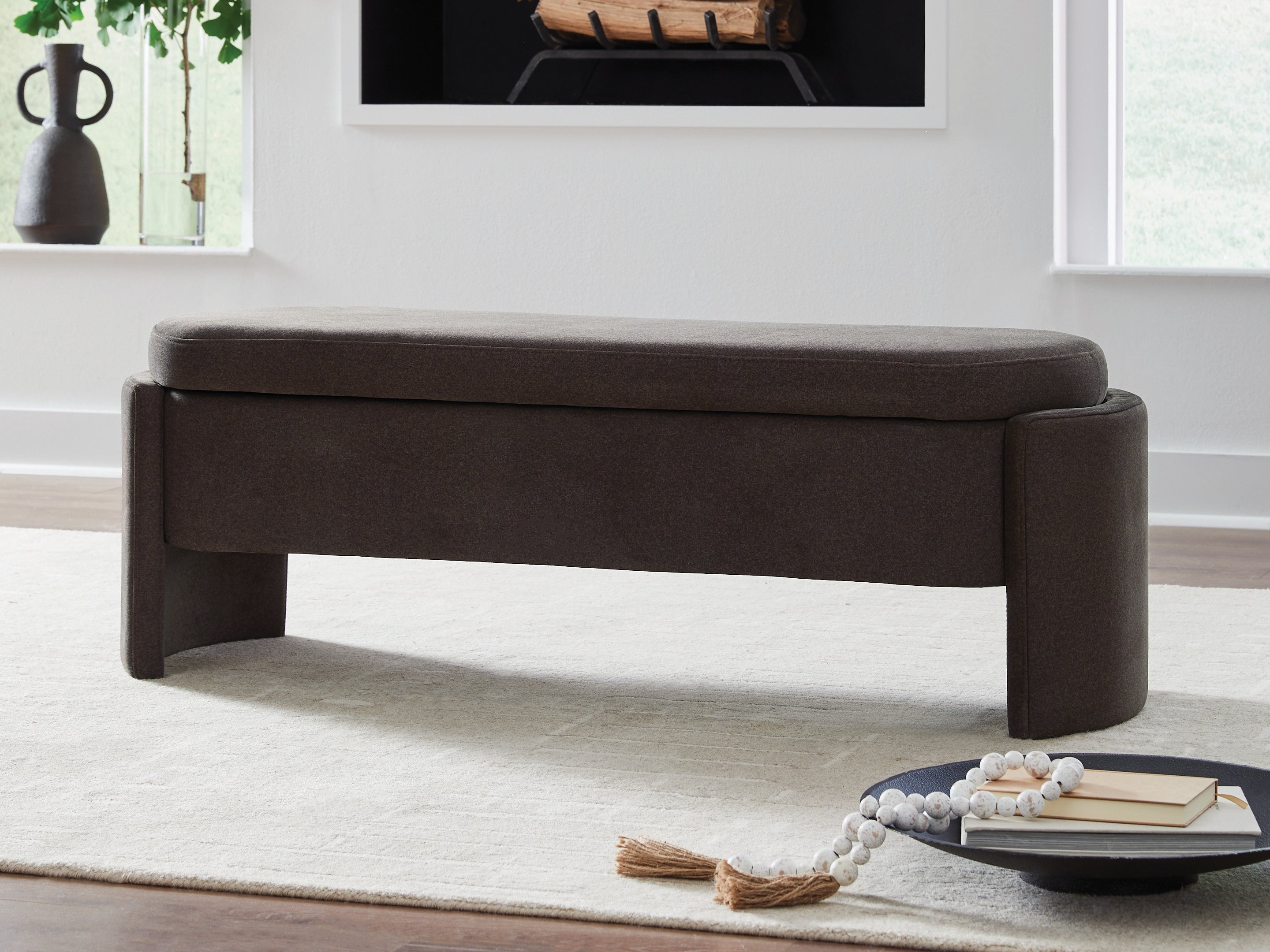 Luxury Living Gallery - Ashley Furniture - Vavuniya Storage Bench - Storage Bench / Brown / 56"W x 19"D x 19"H - A3000750