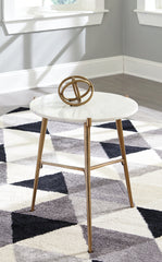 Luxury Living Gallery - Ashley Furniture - Chadton Accent Table - Accent Table / White/Gold Finish - A4000004