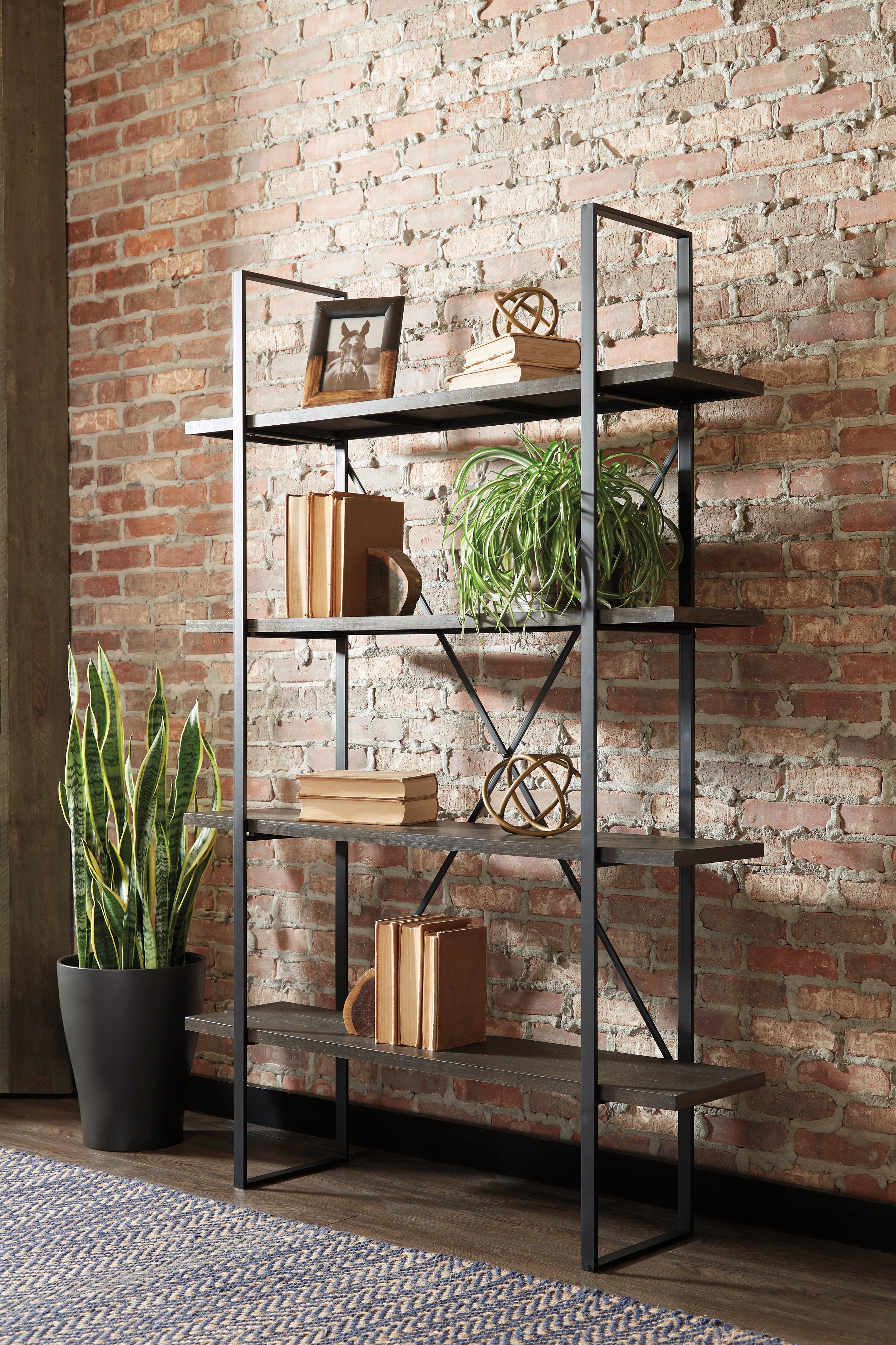 Luxury Living Gallery - Ashley Furniture - Gilesgrove Bookcase - Bookcase / Black/Gray - A4000017