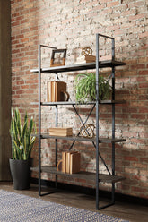 Luxury Living Gallery - Ashley Furniture - Gilesgrove Bookcase - Bookcase / Black/Gray - A4000017