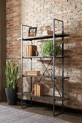 Luxury Living Gallery - Ashley Furniture - Gilesgrove Bookcase - Bookcase / Black/Gray - A4000017