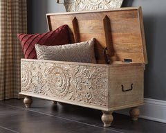 Luxury Living Gallery - Ashley Furniture - Fossil Ridge Storage Bench - Storage Bench / Beige / 44"W x 17"D x 17"H - A4000039