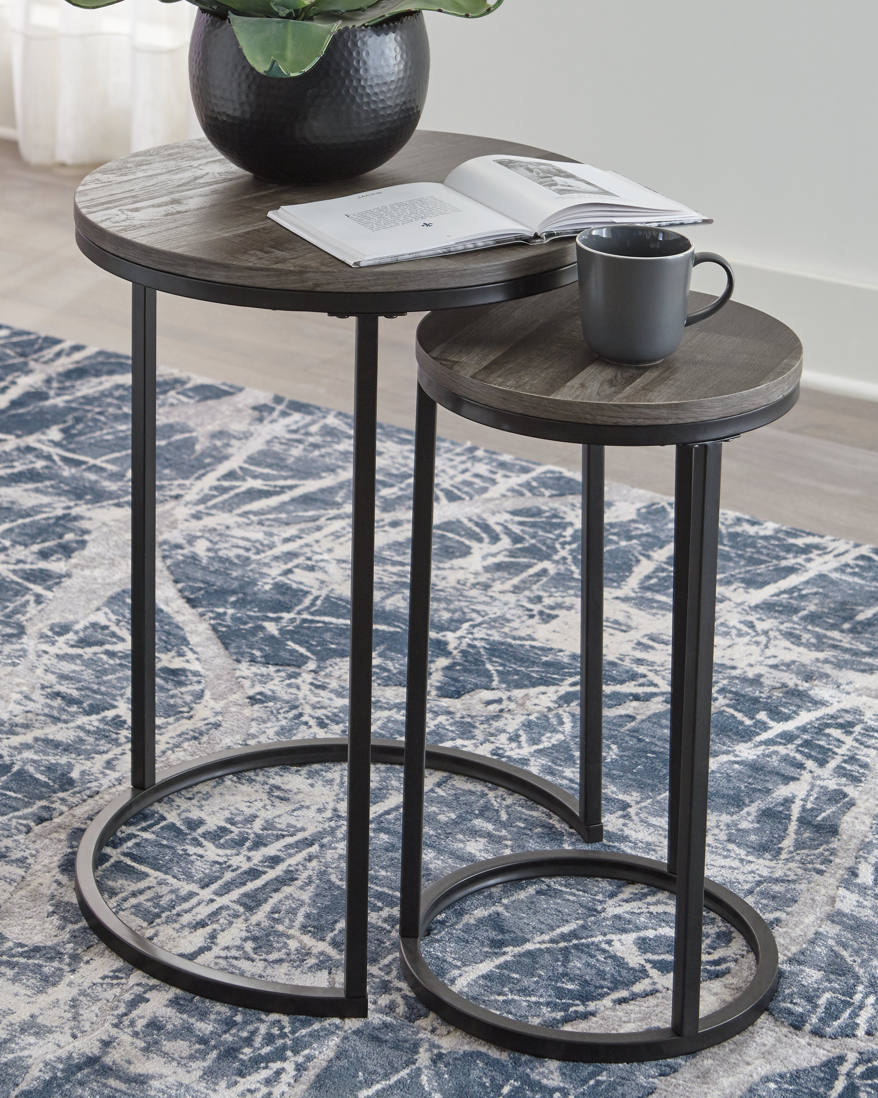 Luxury Living Gallery - Ashley Furniture - Briarsboro Accent Table (Set of 2) - Accent Table Set (Set of 2) / Black/Gray - A4000231