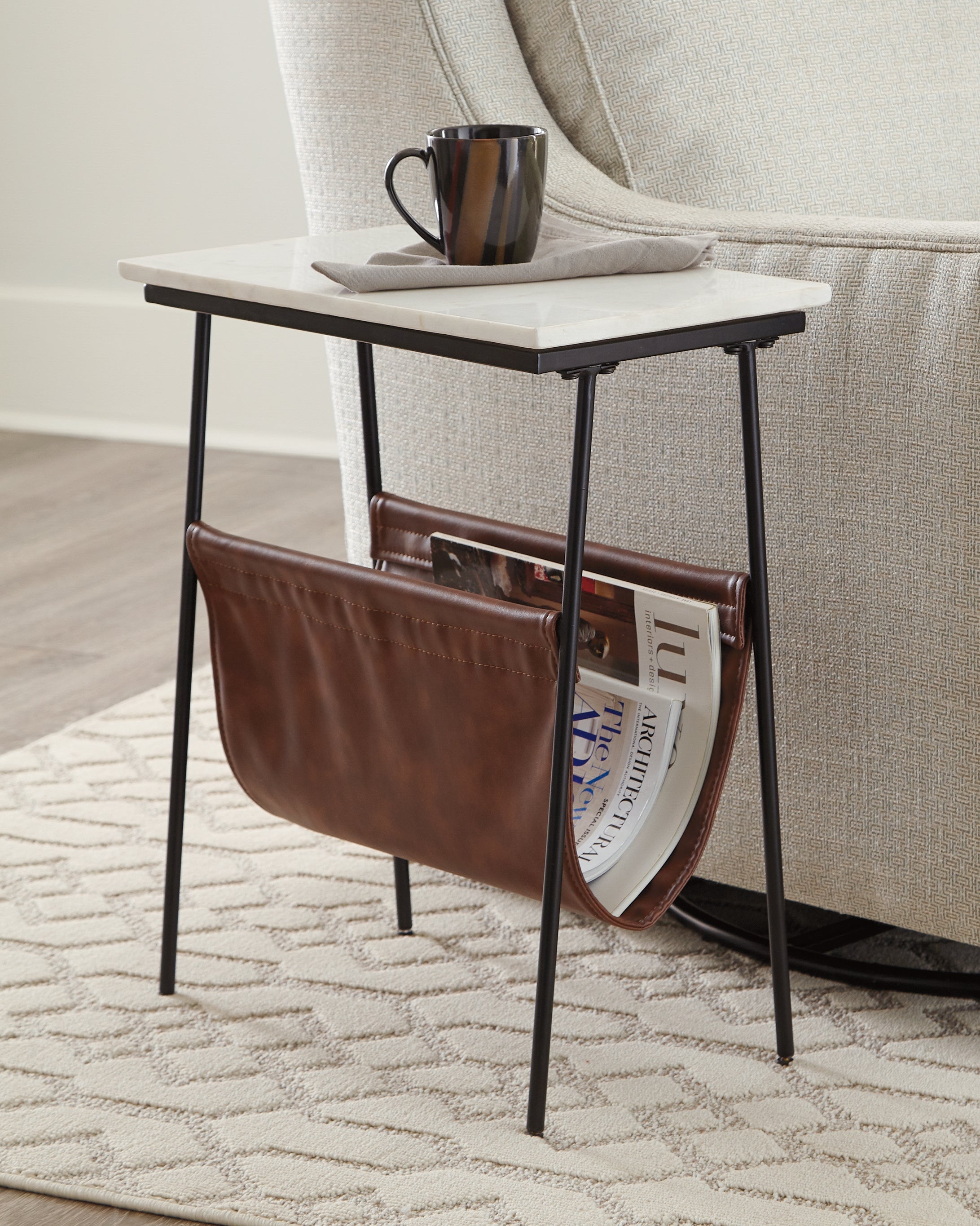 Luxury Living Gallery - Ashley Furniture - Etanbury Accent Table - Accent Table / Brown/Black/White - A4000254