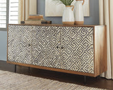 Luxury Living Gallery - Ashley Furniture - Kerrings Accent Cabinet - Accent Cabinet / Brown/Black/White - A4000258
