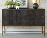 Luxury Living Gallery - Ashley Furniture - Elinmore Accent Cabinet - Accent Cabinet / Brown/Gold Finish - A4000316