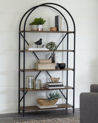 Luxury Living Gallery - Ashley Furniture - Galtbury Bookcase - Bookcase / Brown/Black - A4000325