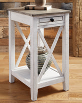 Luxury Living Gallery - Ashley Furniture - Adalane Accent Table - Accent Table / White/Gray - A4000374
