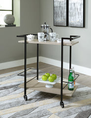 Luxury Living Gallery - Ashley Furniture - Waylowe Bar Cart - Bar Cart / Brown/Black - A4000389