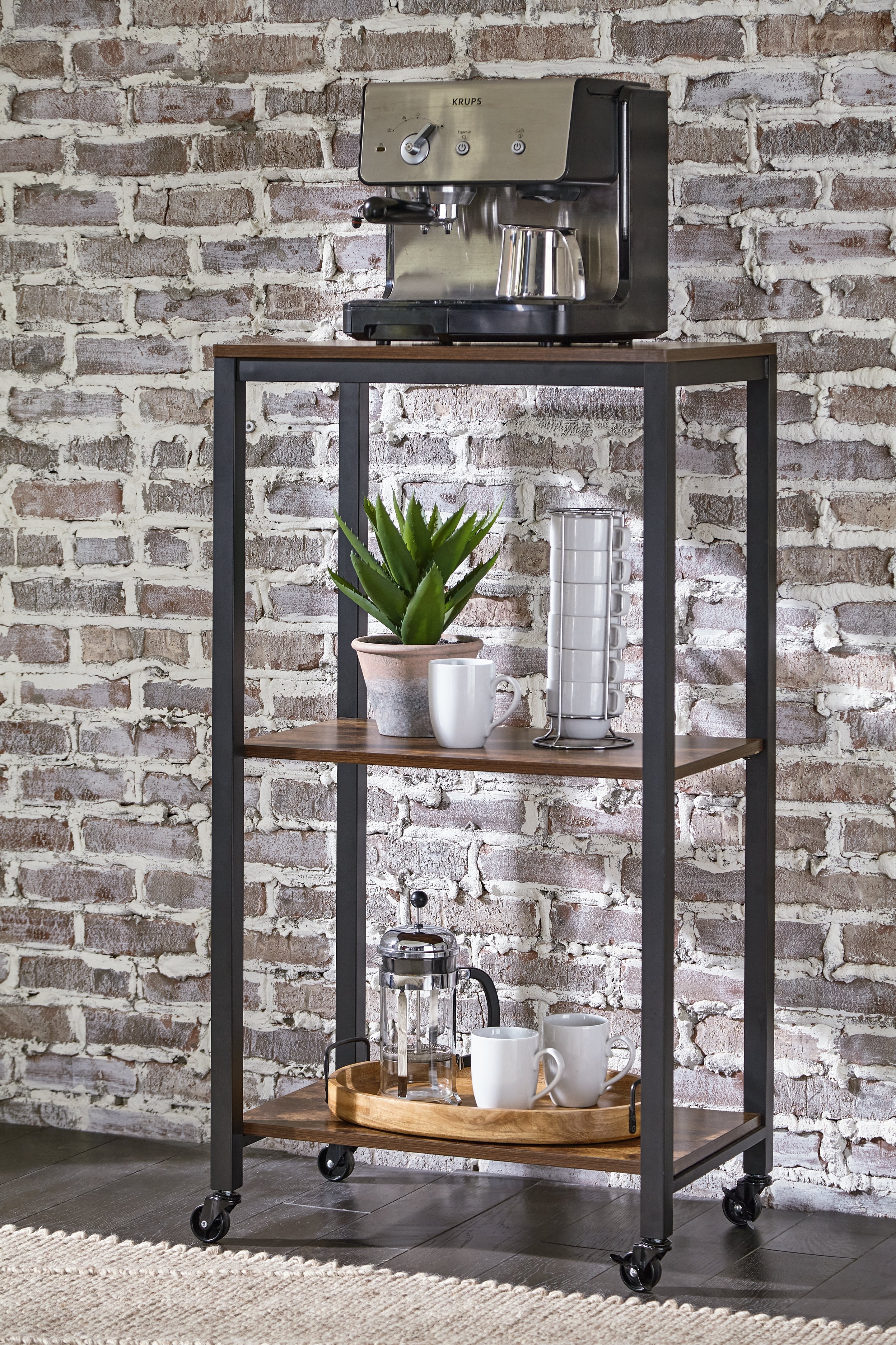 Luxury Living Gallery - Ashley Furniture - Bevinfield Bar Cart - Bar Cart / Brown/Black - A4000394