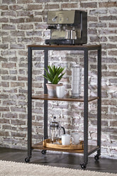 Luxury Living Gallery - Ashley Furniture - Bevinfield Bar Cart - Bar Cart / Brown/Black - A4000394