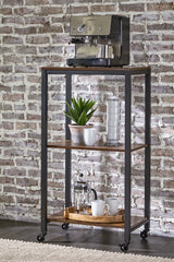 Luxury Living Gallery - Ashley Furniture - Bevinfield Bar Cart - Bar Cart / Brown/Black - A4000394