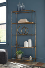 Luxury Living Gallery - Ashley Furniture - Ryandale Bookcase - Bookcase / Antique Brass Finish - A4000441