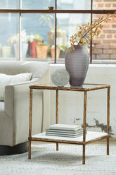 Luxury Living Gallery - Ashley Furniture - Ryandale Accent Table - Accent Table / Antique Brass Finish - A4000442