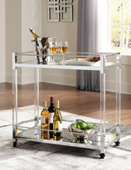 Luxury Living Gallery - Ashley Furniture - Chaseton Bar Cart - Bar Cart / Clear/Silver Finish - A4000501
