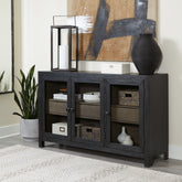 Luxury Living Gallery - Ashley Furniture - Lenston Accent Cabinet - Accent Cabinet / Black/Gray - A4000508