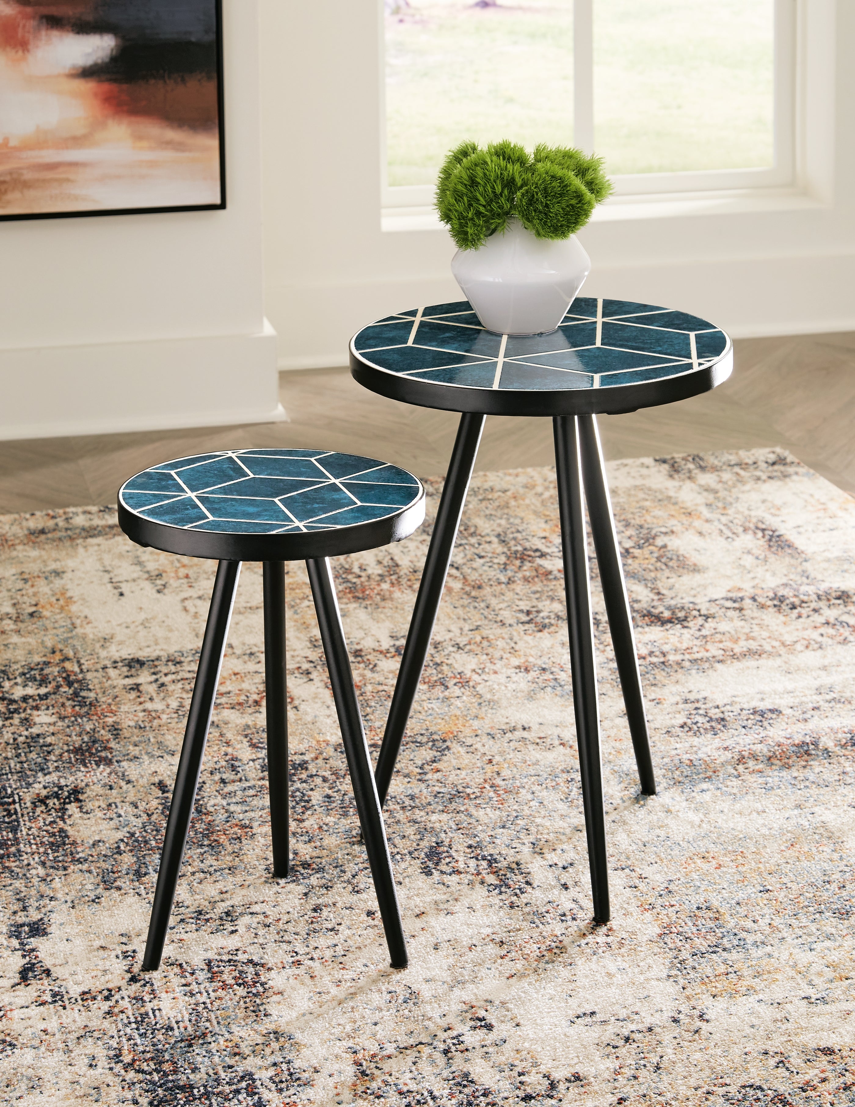 Luxury Living Gallery - Ashley Furniture - Clairbelle Accent Table (Set of 2) - Accent Table (Set of 2) / Teal - A4000523