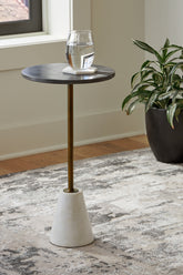 Luxury Living Gallery - Ashley Furniture - Caramont Accent Table - Accent Table / Black/White/Gold Finish - A4000540