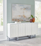 Luxury Living Gallery - Ashley Furniture - Ornawel Accent Cabinet - Accent Cabinet / Distressed White - A4000569