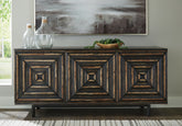 Luxury Living Gallery - Ashley Furniture - Fair Ridge Accent Cabinet - Accent Cabinet / Distressed Black - A4000573